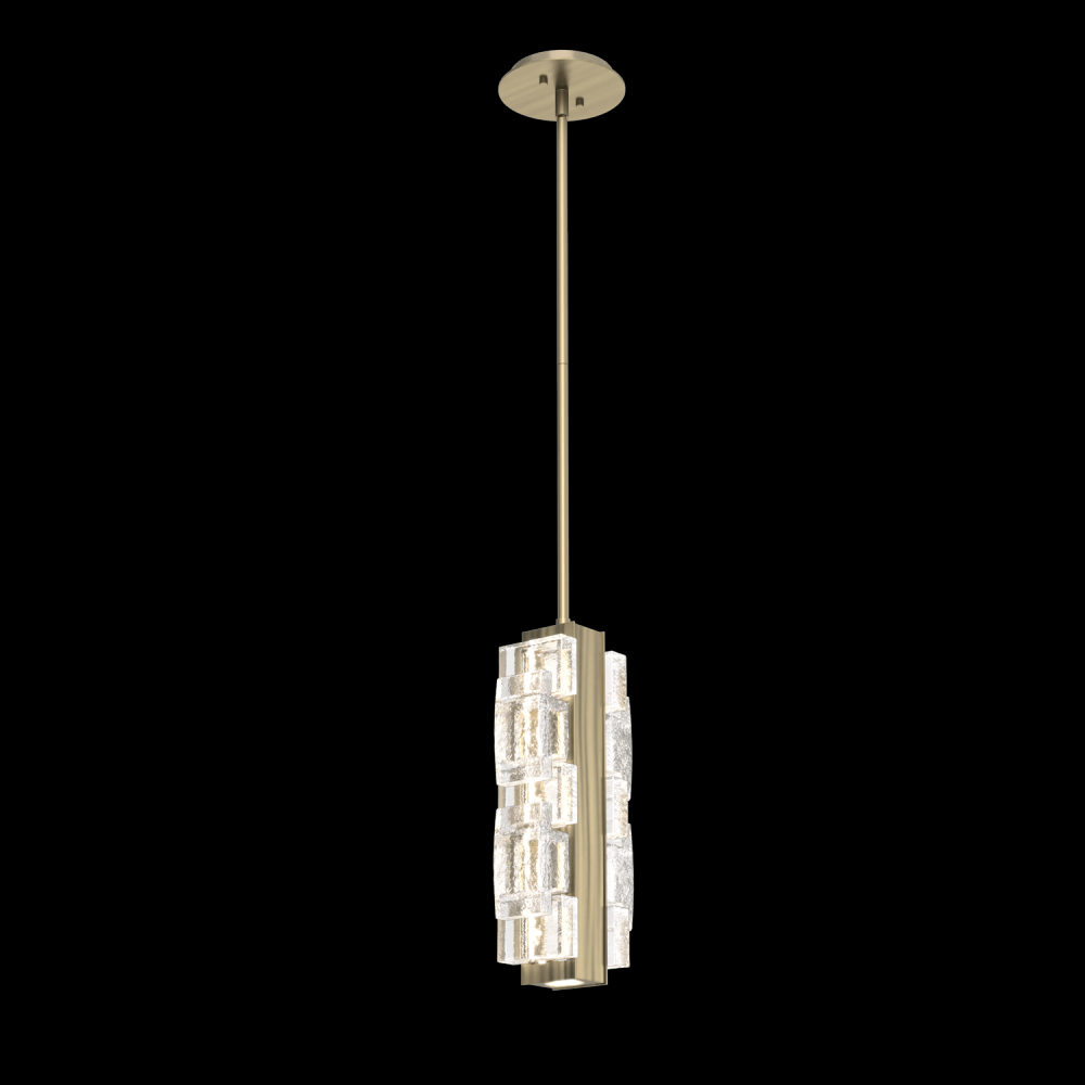 Tessera Pendant-Heritage Brass-Tetro Cast Glass