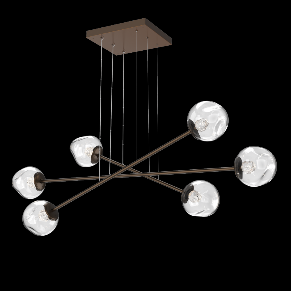 Luna Triple Moda-Flat Bronze-Floret Inner - Clear Outer-Stainless Cable-LED 2700K