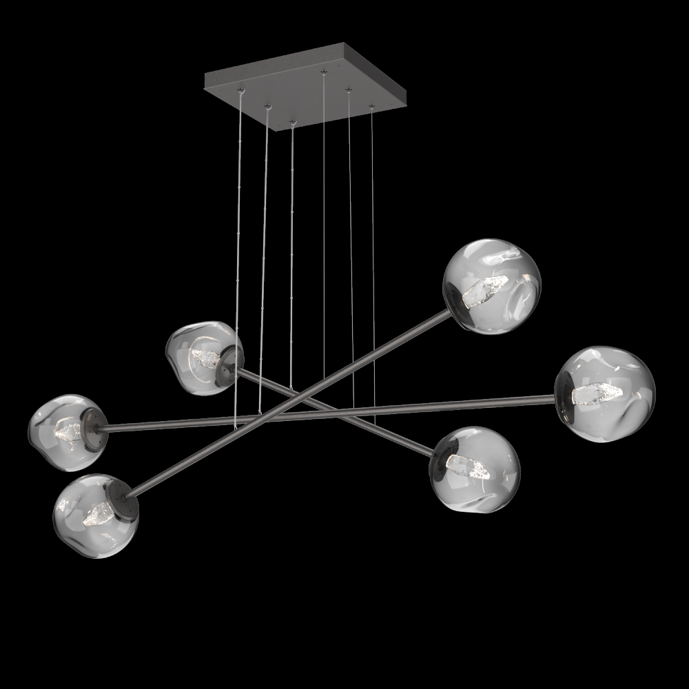 Luna Triple Moda-Graphite-Geo Inner - Smoke Outer-Stainless Cable-LED 2700K