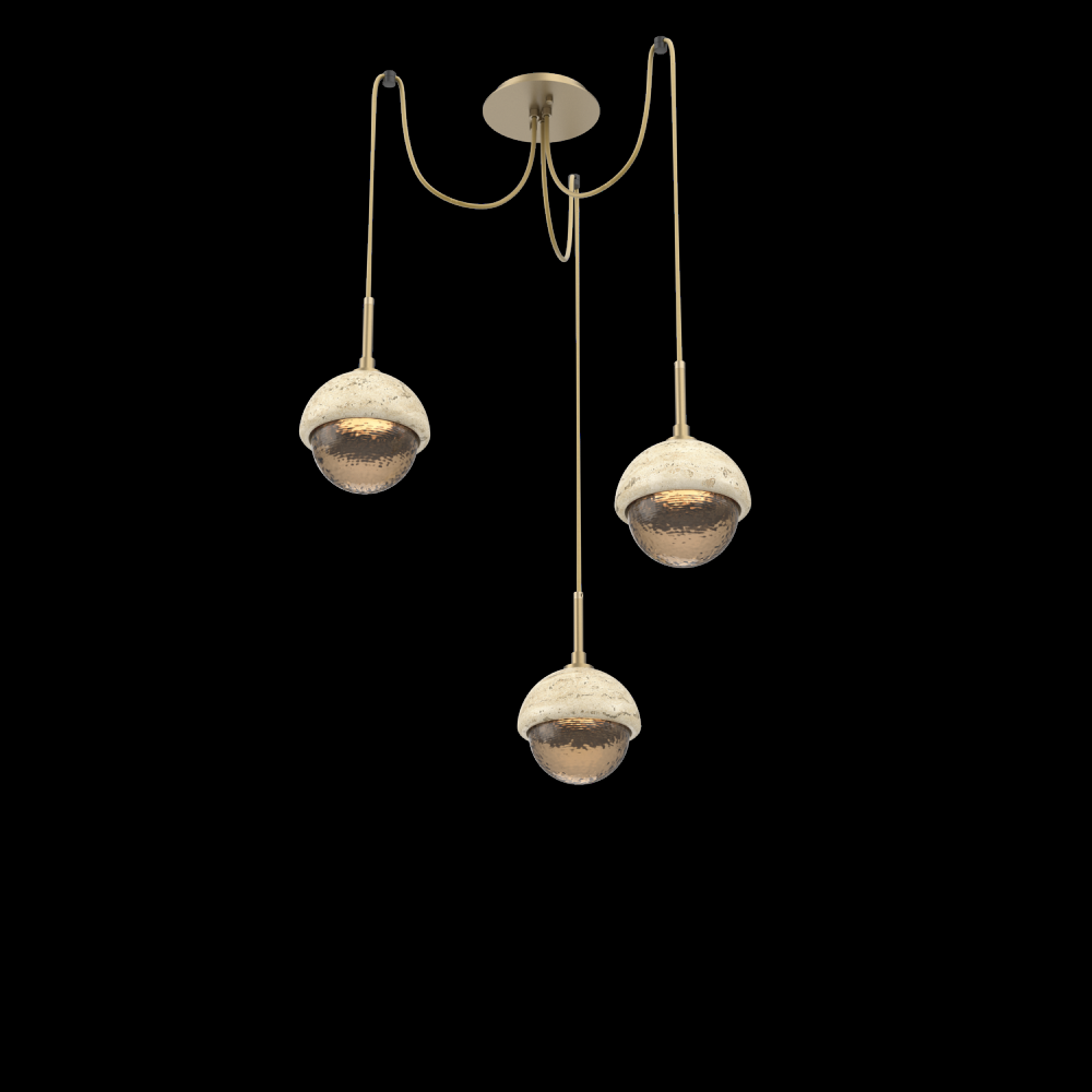 Cabochon Round 3pc Swag Multi-Pendant