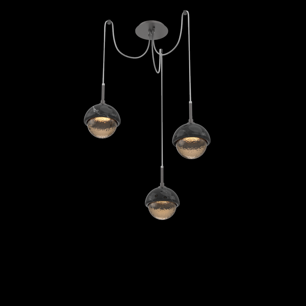 Cabochon Round 3pc Swag Multi-Pendant
