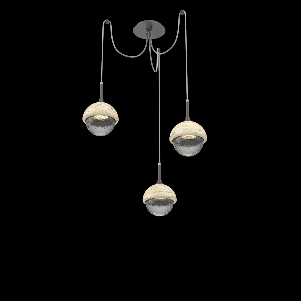 Cabochon Round 3pc Swag Multi-Pendant
