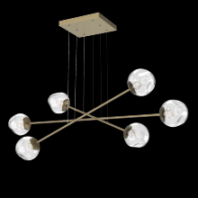 Hammerton PLB0086-M3-GB-FC-CA1-L1 - Luna Triple Moda-Gilded Brass-Floret Inner - Clear Outer-Stainless Cable-LED 2700K