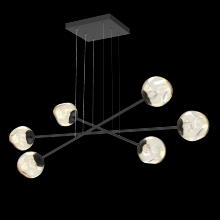 Hammerton PLB0086-M3-MB-FA-CA1-L3 - Luna Triple Moda-Matte Black-Floret Inner - Amber Outer-Stainless Cable-LED 3000K