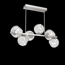 Hammerton PLB0086-T6-BS-GC-001-L1 - Luna 6pc Twisted Branch-Beige Silver-Geo Inner - Clear Outer-Threaded Rod Suspension-LED 2700K