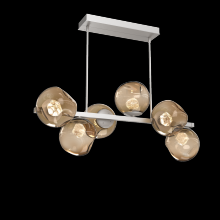Hammerton PLB0086-T6-BS-ZB-001-L1 - Luna 6pc Twisted Branch-Beige Silver-Zircon Inner - Bronze Outer-Threaded Rod Suspension-LED 2700K
