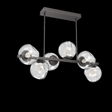 Hammerton PLB0086-T6-GP-GC-001-L1 - Luna 6pc Twisted Branch-Graphite-Geo Inner - Clear Outer-Threaded Rod Suspension-LED 2700K