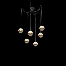 Hammerton SCB0093-06-MB-B-C01-L3-TR - Cabochon Round 6pc Swag Multi-Pendant