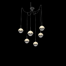 Hammerton SCB0093-06-MB-S-C01-L1-TR - Cabochon Round 6pc Swag Multi-Pendant
