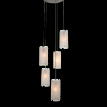 Hammerton CHB0044-03-BS-IW-C01-E2 - Textured Glass Round 3pc Multi-Pendant