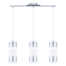 Eglo 200228A - 3x60W Multi Light Pendant w/ Chrome Finish & Matte White Glass w/ DÃ©cor