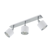 Eglo 97534A - Valbiano - 3 Lt Fixed Track Light w/ a Satin Nickel and White Finish and White Exteri