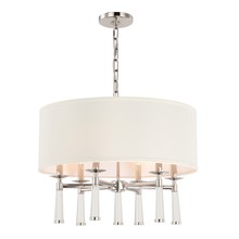 Crystorama 8866-PN - Baxter 6 Light Polished Nickel Chandelier