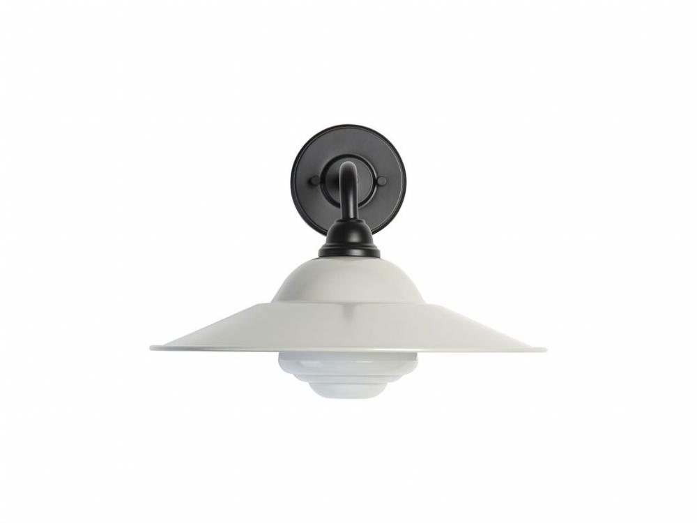 Croma 15" Wall Sconce - Outdoor in Matte Black with Matte Gray Shade