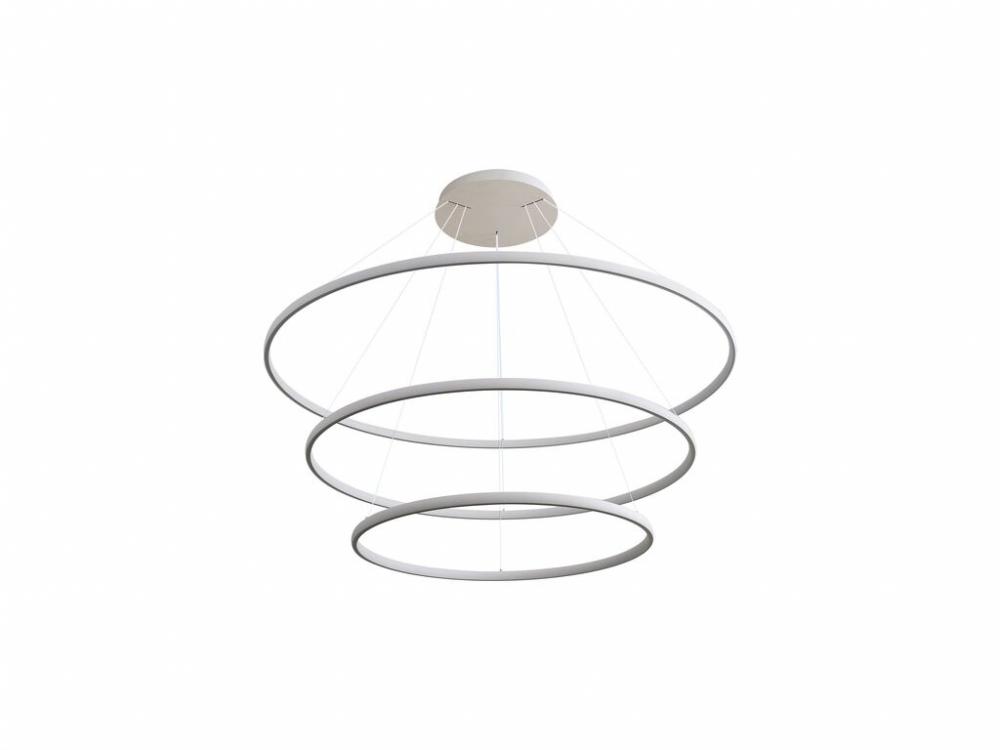 Veritas 3 Tier - 59" LED Ring Chandelier in Sand White