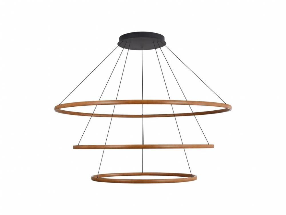Veritas 3 Tier - 71" LED Ring Chandelier in Walnut