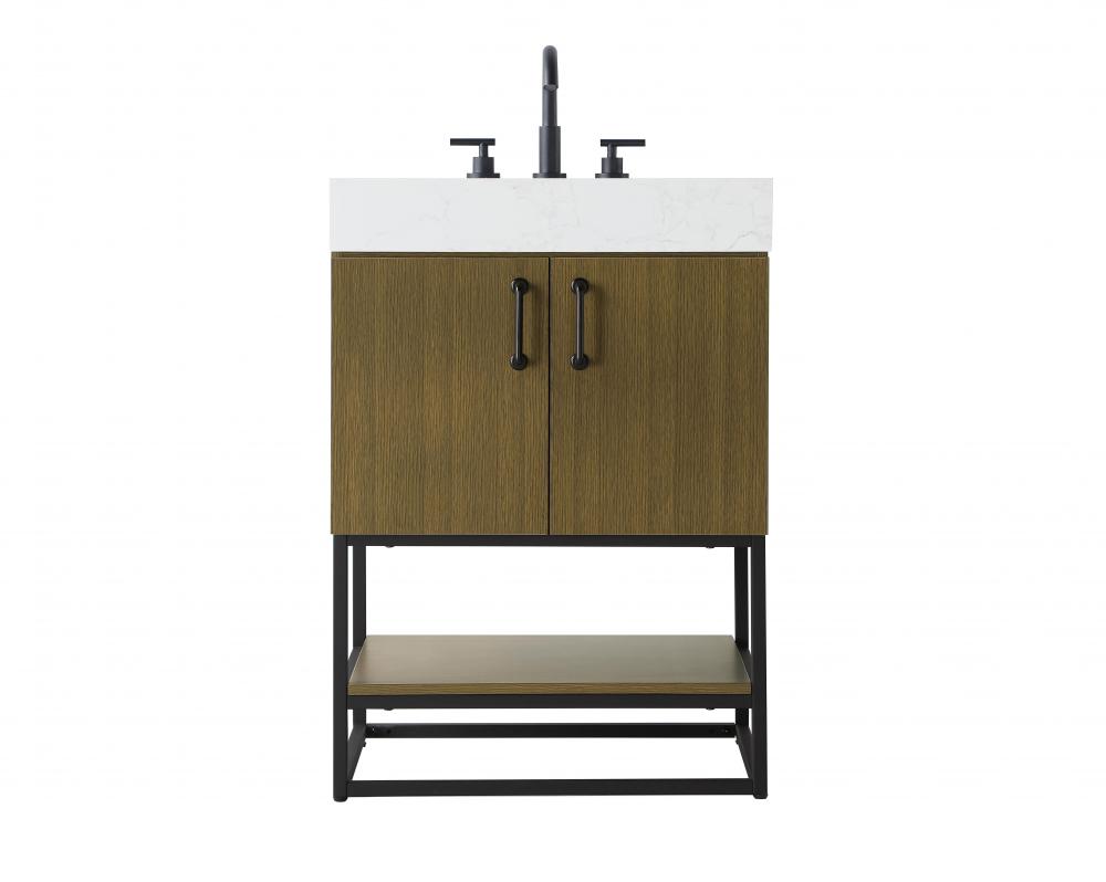 Vanity Cabinet 2Dr 24x21.5x34 Chestnut Brown