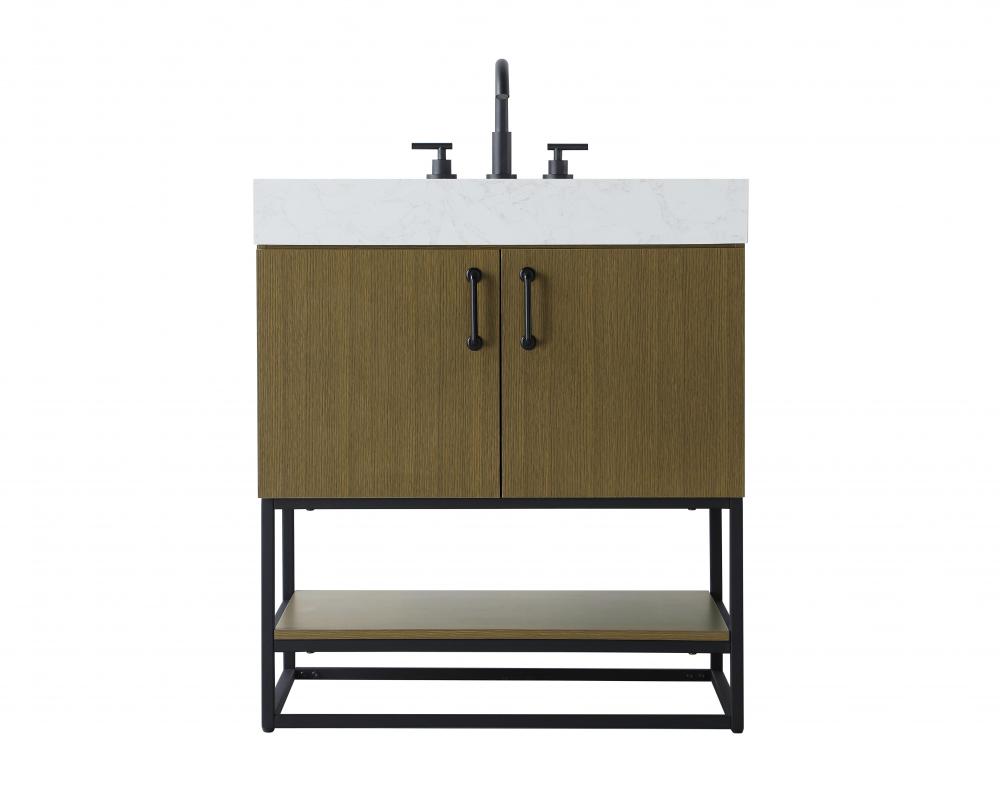 Vanity Cabinet 2Dr 30x21.5x34 Chestnut Brown