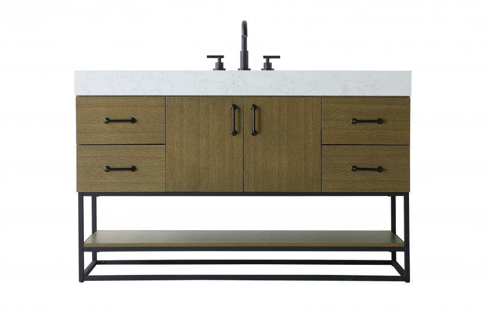 Vanity Cabinet 2Dr 4Dw 54x21.5x34 Chestnut Brown
