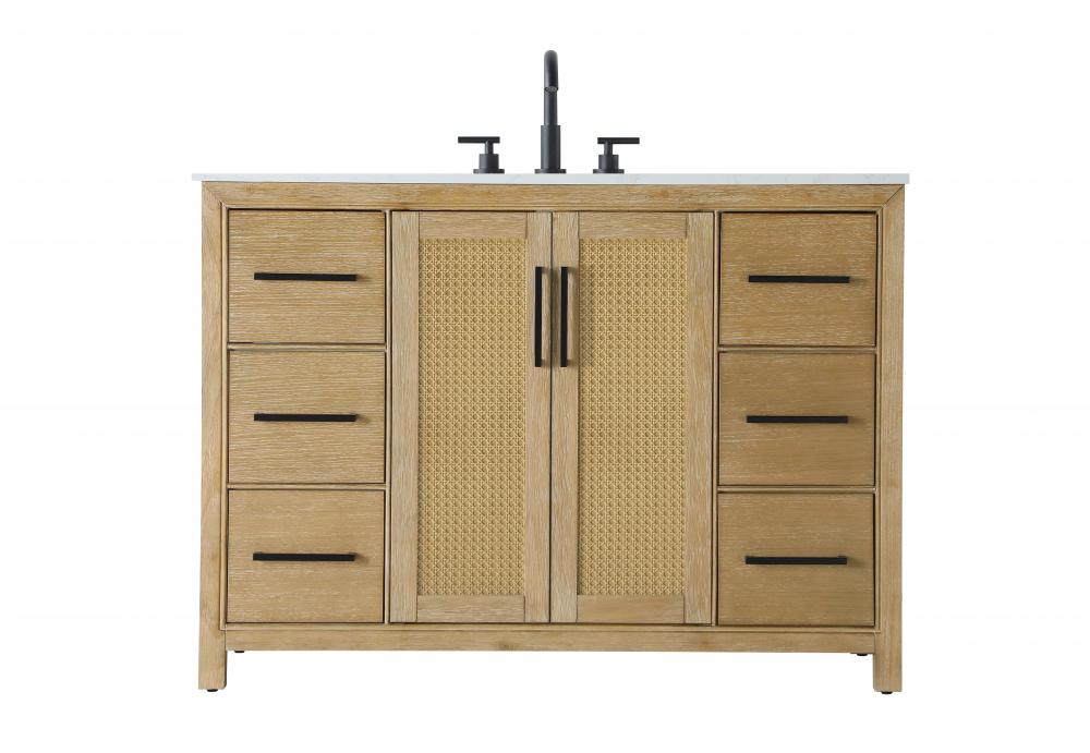 Vanity Cabinet 2Dr 6Dw 48x21.5x35 Linen Oak