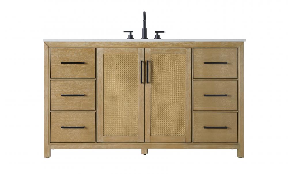 Vanity Cabinet 2Dr 6Dw 60x21.5x35 Linen Oak