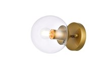 Elegant LD2450BR - Mimi Wall/Flush mount W5.9"H5.9"E8.3"L1 Brass CL Glass